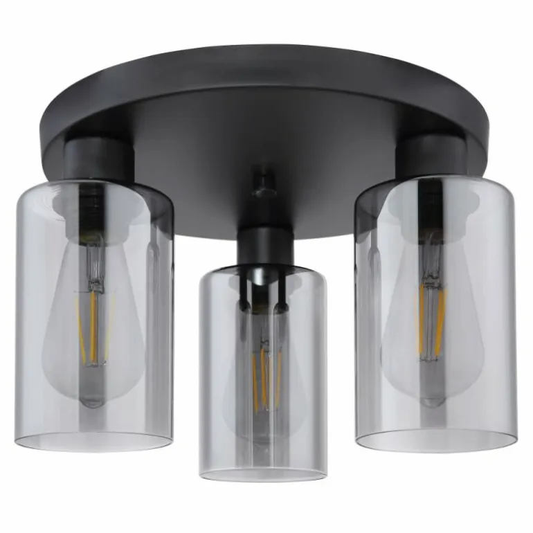 Plafonnier Globo HADERA Noir, 3 lumières