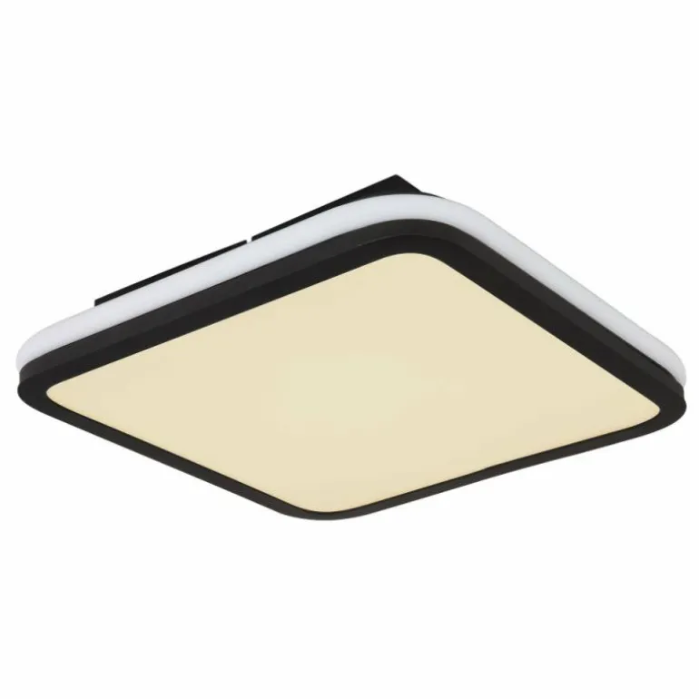 Plafonnier Globo JAXXI LED Noir, 2 lumières, Télécommandes, Changeur de couleurs