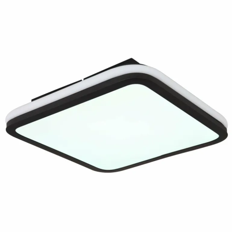 Plafonnier Globo JAXXI LED Noir, 2 lumières, Télécommandes, Changeur de couleurs