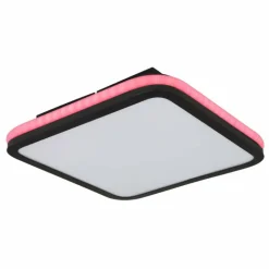 Plafonnier Globo JAXXI LED Noir, 2 lumières, Télécommandes, Changeur de couleurs