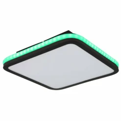Plafonnier Globo JAXXI LED Noir, 2 lumières, Télécommandes, Changeur de couleurs