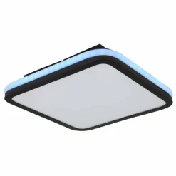 Plafonnier Globo JAXXI LED Noir, 2 lumières, Télécommandes, Changeur de couleurs