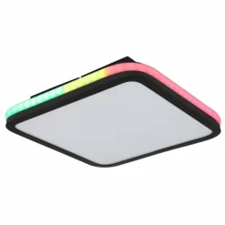 Plafonnier Globo JAXXI LED Noir, 2 lumières, Télécommandes, Changeur de couleurs