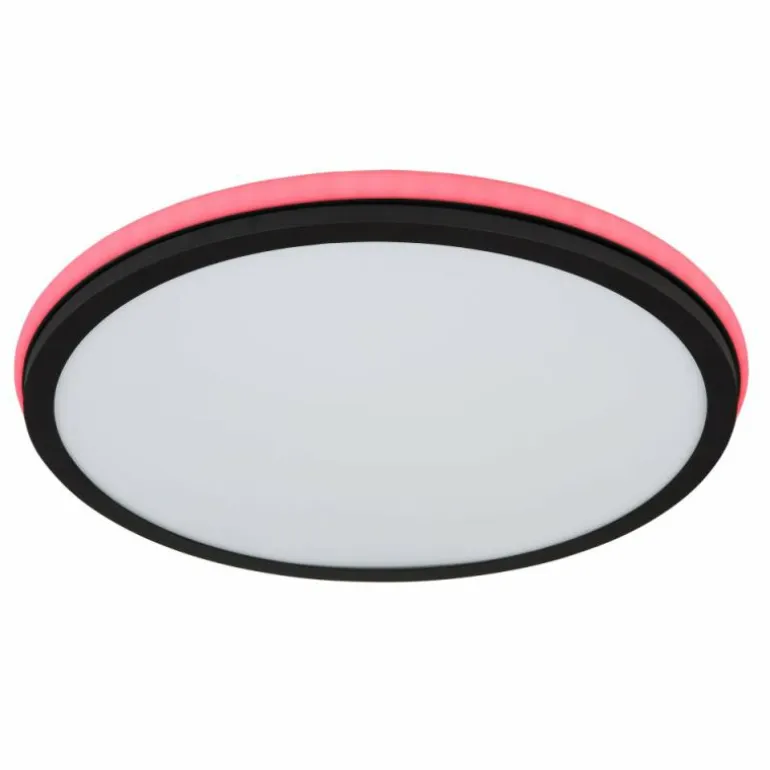 Plafonnier Globo JAXXI LED Noir, 2 lumières, Télécommandes, Changeur de couleurs