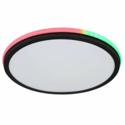 Plafonnier Globo JAXXI LED Noir, 2 lumières, Télécommandes, Changeur de couleurs