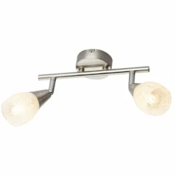 Plafonnier Globo KRISTALL Nickel mat, 2 lumières