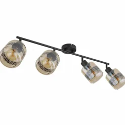 Plafonnier Globo LAZARUS Noir, 4 lumières