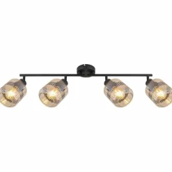 Plafonnier Globo LAZARUS Noir, 4 lumières