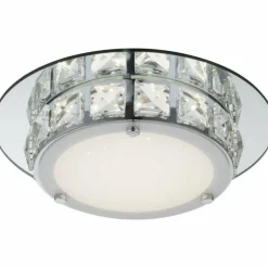 Plafonnier Globo LED Chrome, Verre, 1 lumière