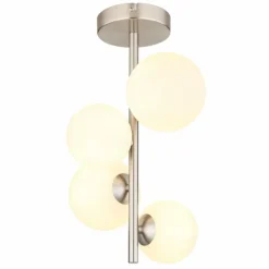 Plafonnier Globo RIHA LED Nickel mat, 4 lumières