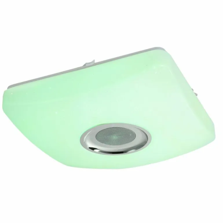 Plafonnier Globo SQUARE LED Blanc, 1 lumière, Télécommandes, Changeur de couleurs