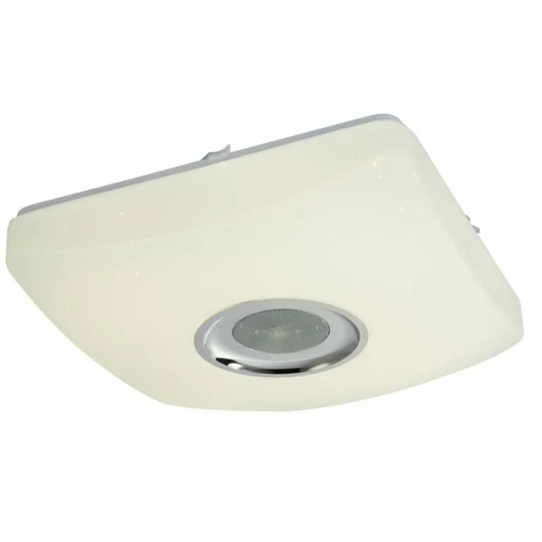 Plafonnier Globo SQUARE LED Blanc, 1 lumière, Télécommandes, Changeur de couleurs