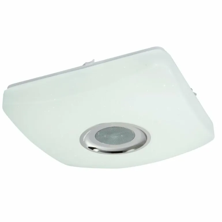 Plafonnier Globo SQUARE LED Blanc, 1 lumière, Télécommandes, Changeur de couleurs