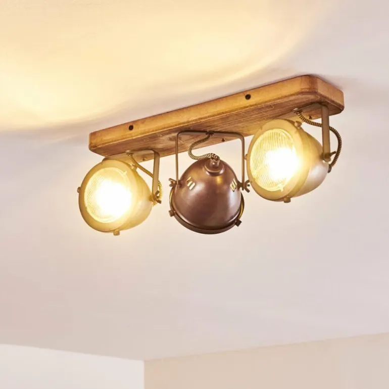 Plafonnier Glostrup Brun, Acier inoxydable, 3 lumières