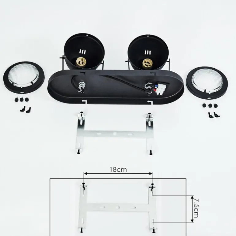 Plafonnier Glostrup Noir, 2 lumières