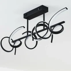 Plafonnier Gora LED Noir, 3 lumières