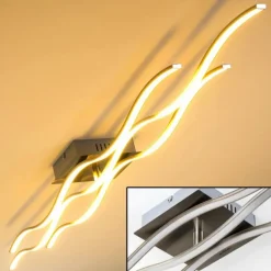 Plafonnier Grant LED Acier inoxydable, 3 lumières
