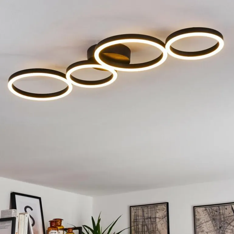 Plafonnier Grasse LED Noir, 1 lumière