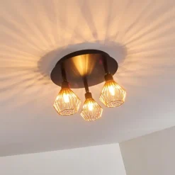 Plafonnier Grönhöj Noir, 3 lumières
