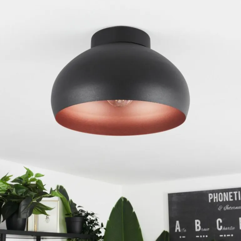 Plafonnier Guayo Noir, 1 lumière