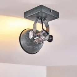 Plafonnier Gudo Gris, Argenté, 1 lumière