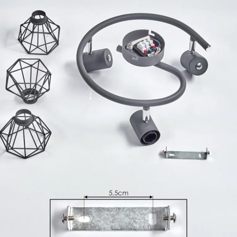 Plafonnier Gullspang Anthracite, Chrome, 3 lumières