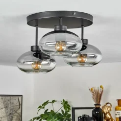 Plafonnier Haikala Clair, Fumé, 3 lumières