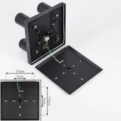 Plafonnier Hakamken LED Noir, 4 lumières