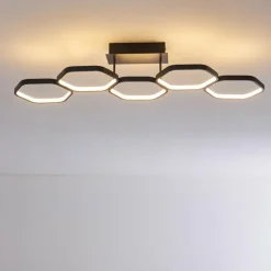 Plafonnier Halmstad LED Noir, 1 lumière
