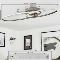 Plafonnier Harpeth LED Nickel mat, 1 lumière