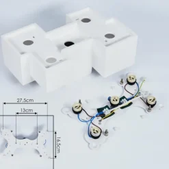 Plafonnier Hatusao Blanc, 5 lumières