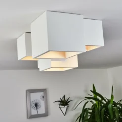 Plafonnier Hatusao Blanc, 5 lumières