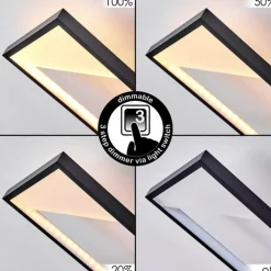 Plafonnier Haya LED Noir, 4 lumières