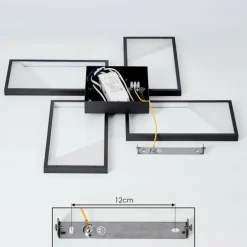 Plafonnier Haya LED Noir, 4 lumières