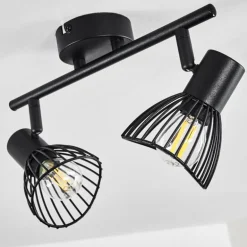 Plafonnier Holbol Noir, 2 lumières