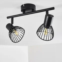 Plafonnier Holbol Noir, 2 lumières