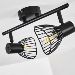 Plafonnier Holbol Noir, 2 lumières