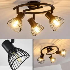 Plafonnier Holbol Noir, 3 lumières