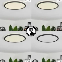 Plafonnier Hooper LED Noir, 1 lumière