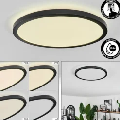 Plafonnier Hooper LED Noir, 1 lumière
