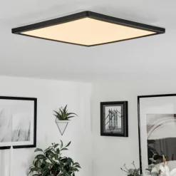 Plafonnier Hortinhas LED Noir, 1 lumière, Télécommandes, Changeur de couleurs
