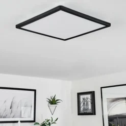 Plafonnier Hortinhas LED Noir, 1 lumière, Télécommandes, Changeur de couleurs