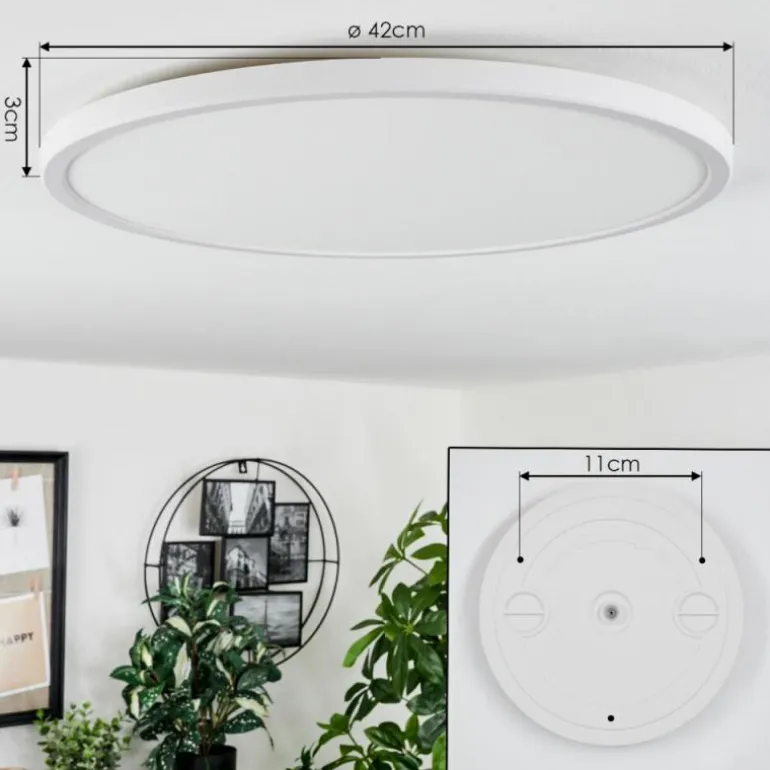 Plafonnier Hortinhas LED Blanc, 1 lumière, Télécommandes, Changeur de couleurs