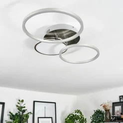 Plafonnier Hosum LED Nickel mat, 1 lumière