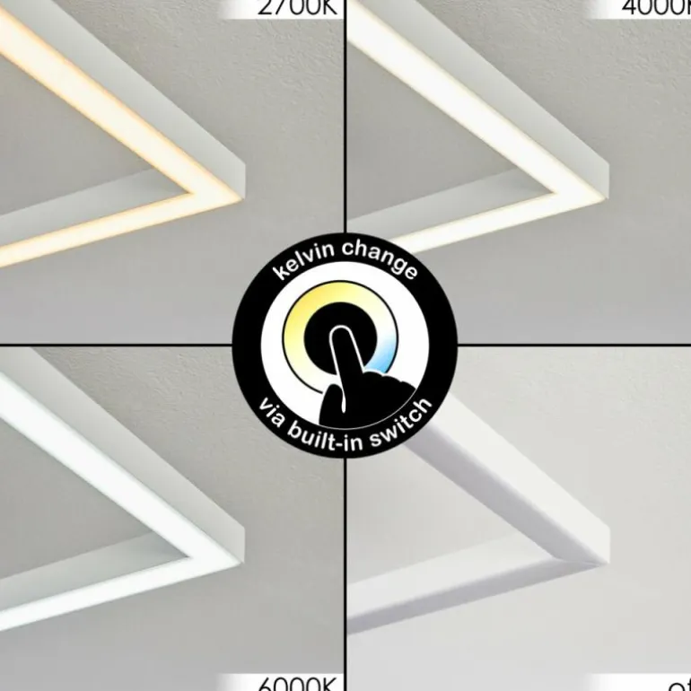 Plafonnier Hyacinthe LED Chrome, Blanc, 1 lumière