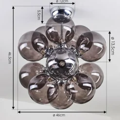 Plafonnier Hyco Chrome, 12 lumières