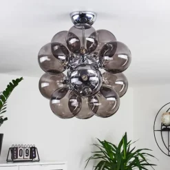 Plafonnier Hyco Chrome, 12 lumières