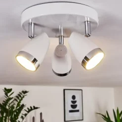 Plafonnier Idlewild LED Chrome, Blanc, 3 lumières