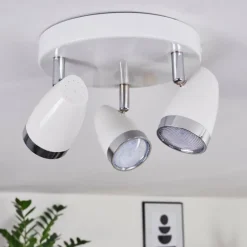 Plafonnier Idlewild LED Chrome, Blanc, 3 lumières