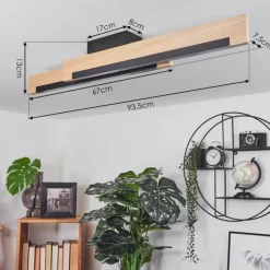 Plafonnier Inzino LED Écru, Noir, 2 lumières